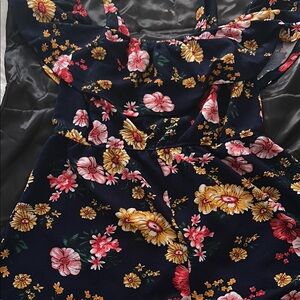 SHEIN flower print dark navy blue  Casual Jumpsuit!